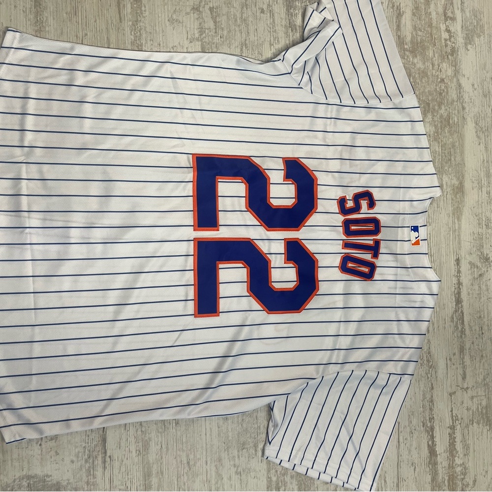 Nike MLB White and Blue Striped Jersey